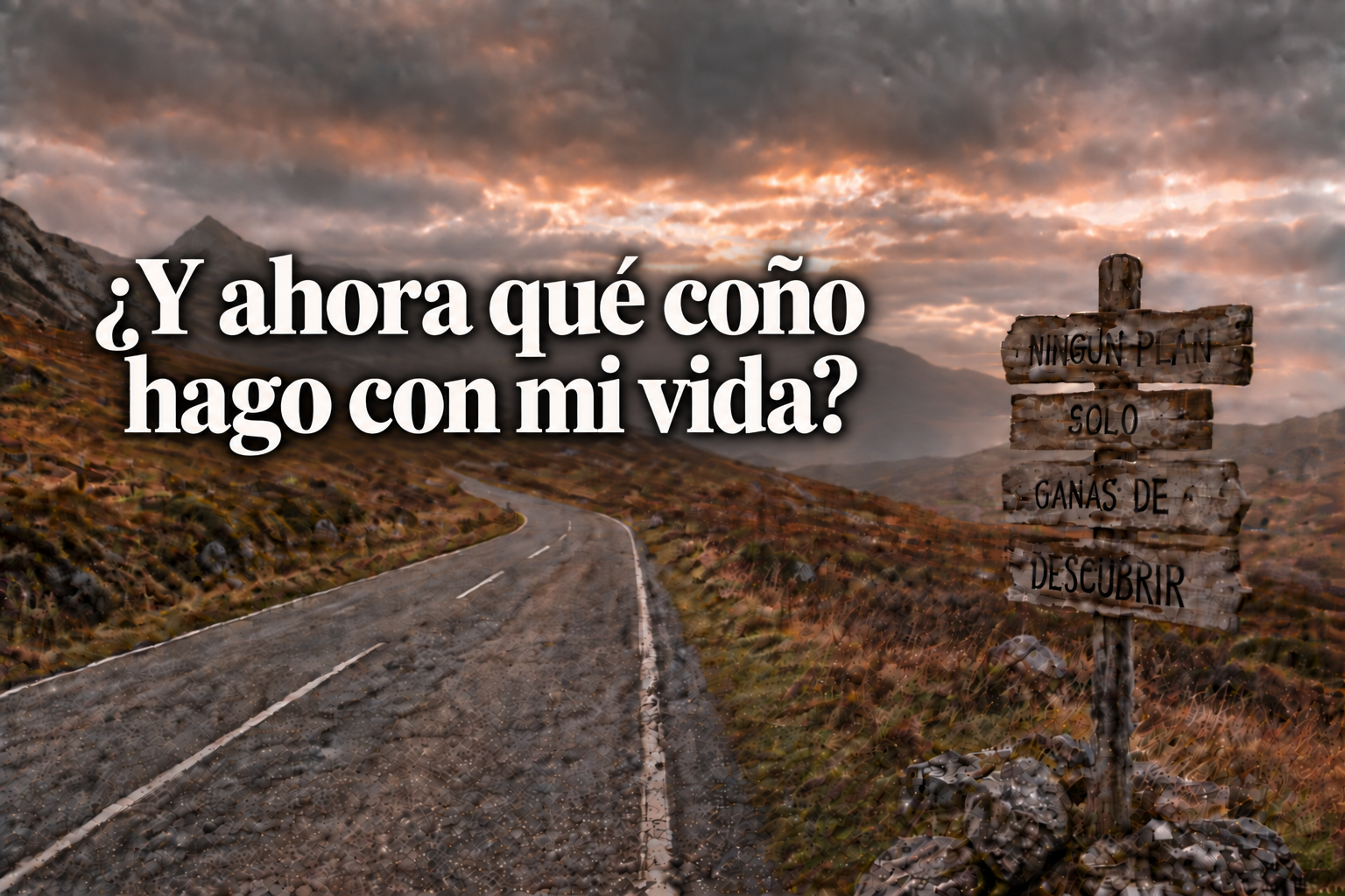Persona reflexionando ante un camino abierto sobre qué hacer con su vida, viajar y cambiar de rumbo.