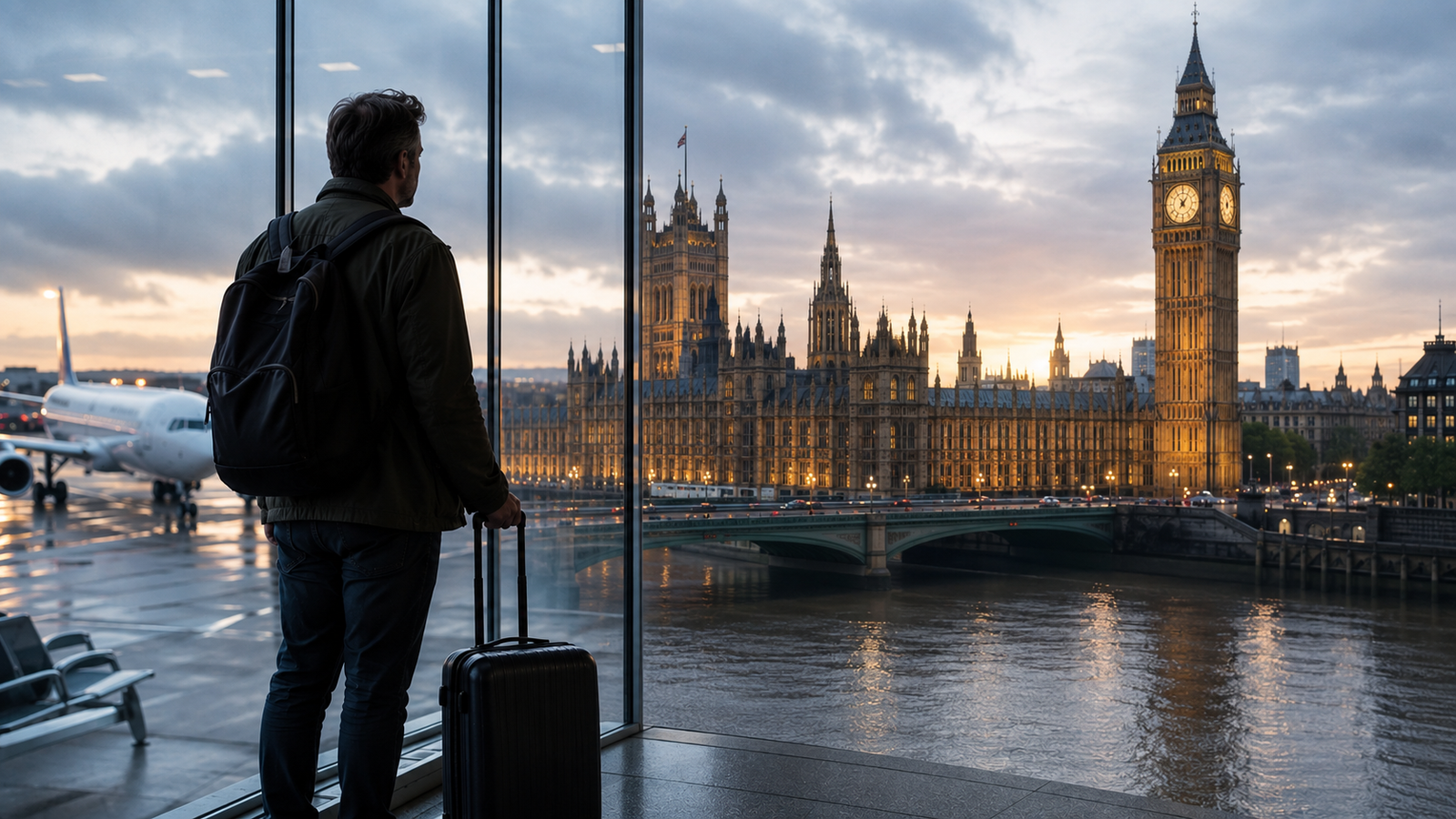 Un viajero contempla Londres junto al Big Ben antes de emprender su viaje en solitario